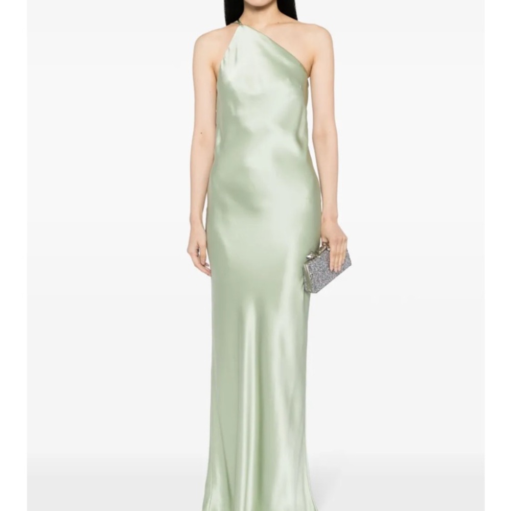 NWT Michelle Mason Bias-Cut Shoulder gown